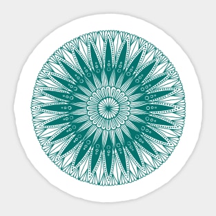 Mandala (teal on white) Sticker